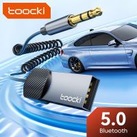 Toocki อะแดปเตอร์5.0 Aux บลูทูธไร้สายสำหรับลำโพงรถยนต์ USB ดองเกิลเพลงแจ็ค3.5มม. ช่องรับสัญญาณเสียงเครื่องส่งสัญญาณแฮนด์ฟรี