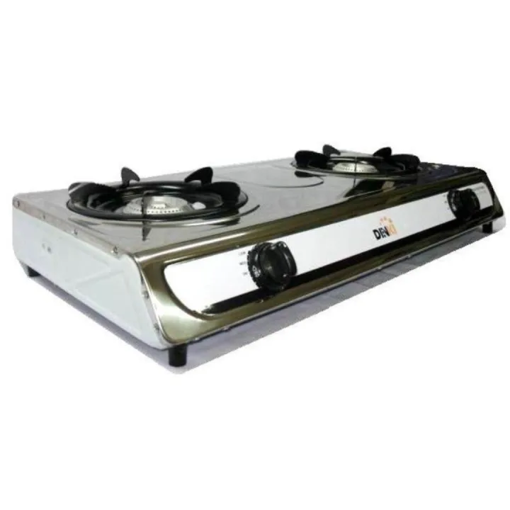 Denki Double Burner Gas Stove (Chrome) Lazada PH