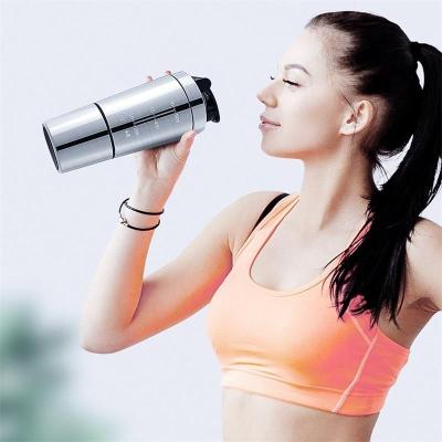 High Quality Protein Powder Shaker Bottle Stainless Steel Shaker Sports Fitness Metal Water Bottle Thermal Cup Protein Blender