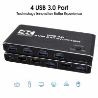 [Hot K] USB 3.0สวิตช์ KVM 4K USB-เข้ากันได้สวิตช์ KVM 2 In 1 HDMI อุปกรณ์สลับสัญญาณสำหรับ2 PC แชร์แป้นพิมพ์และเมาส์เครื่องพิมพ์ EdD/hdcp