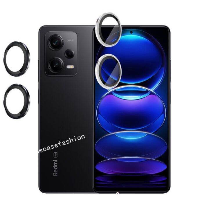 แก้วป้องกัน9d-กล้องโค้ง-redmi-note-12-pro-plus-4g-5g-เทอร์โบ2023วงแหวนโลหะสีดำฝาปิดเลนส์ฟิล์มเลนส์กระจกเทมเปอร์