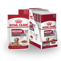 [ยกกล่อง] Royal Canin Medium Ageing 10+ สำหรับสุนัขสูงวัย พันธุ์กลาง อายุ 10 ปีขึ้นไป นน.โตเต็มวัย 11-25กก (x10ซอง)