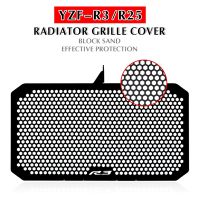 ♘✑☄ตัวป้องกันอลูมิเนียมสำหรับรถจักรยานยนต์ยามาฮ่า YZFR25 YZFR3 R25 YZF-R3 R3 YZF YZF-R25แผงติดหม้อน้ำรถมอเตอร์ไซค์รถจักรยานยนต์2015-2023ปลอกกันกระแทก