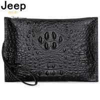 JEEP BULUO Genuine Leather Luxury Mens Men Long Purse Male Clutch Bag Uni Zipper Men Business Envelope Wallet Coin Purse