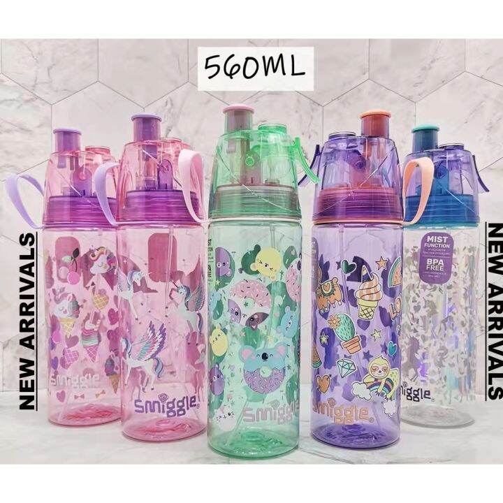 smiggle water bottle BPA FREE 560ml Spray cup Tritan Bottle Lazada PH