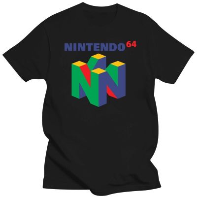 Nintendo- N64 Logo Apparel T-Shirt L Black Casual Plus Size T-Shirts Hip Hop Style Tops Tee S-2Xl Fashion T Shirt Brand