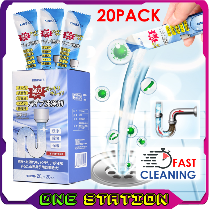 20 PACK KINBATA CLOG REMOVER TABLET Tandas Sumbat Drain Basin Cleaner