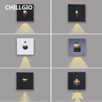 CHILLGIO Ressessed Magnetic Sensor Stair Light Step Sconce Outdoor Aluminum Home Corner Night Led Nordic Waterproof Indoor Lamp