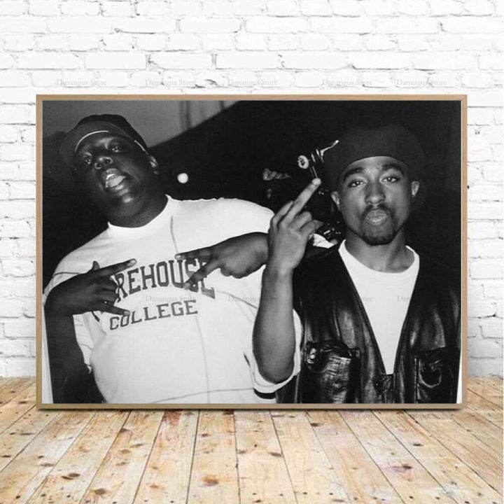 ฉาวโฉ่-b-i-g-biggie-smalls-tupac-2pac-shakur-hip-hop-gangsta-wall-art-ภาพวาดผ้าใบภาพ-room-home-decor-โปสเตอร์พิมพ์