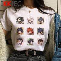 Genshin Impact Funny Cartoo Graphic Tshirt Men Kawaii T Shirt Cute Anime Tshirt Hop Tee Male