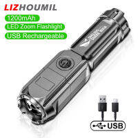 LIZHOUMIL ไฟฉายแรงสูงอเนกประสงค์,ไฟฉายกันน้ำโคมไฟมือพกพาชาร์จ Usb สำหรับตั้งแคมป์กลางแจ้ง