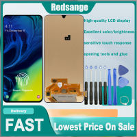 Redsange ชิ้นส่วนทดแทนที่มีลายนิ้วมือเซ็นเซอร์จอแสดงผล LCD แบบสัมผัสหน้าจอ A805F A805 A80 Samsung Galaxy