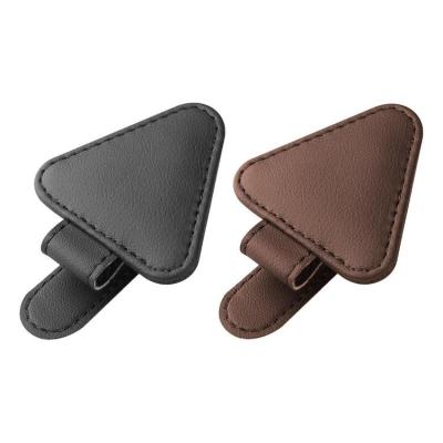 Leather Car Glasses Clip Creative Magnetic Leather Sunglasses Holder Universal Sunglasses Storage Clip Reusable Car Ticket Card Clips Car Sun Visor Eyeglasses Mount for Cars pretty well