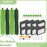 }{“》? แปรงแปรงลูกกลิ้งตัวกรอง Hepa ถุงหูรูดด้านข้างสำหรับ Irobot Roomba I7 I7 + E5 E6 E7 I6 I8 I3 I3 Plus อะไหล่เครื่องดูดฝุ่น