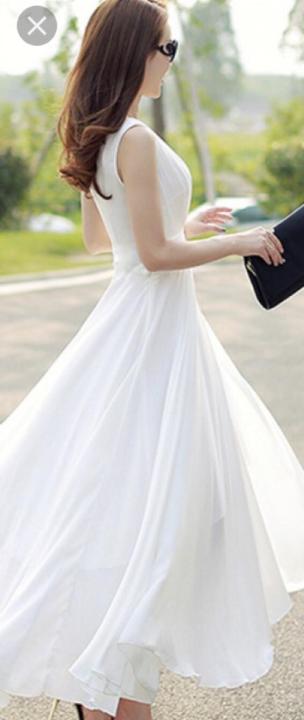 HCM]Đầm maxi trắng nhấn eo đí tiệc đi biển chụp hình cưới đều rất ...