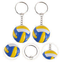 2 Pcs Volleyball Model Toy Keychains Bulk Mini Backpacks Compact Ornament Alloy Student