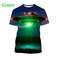 3d Alien Summer Printing Latest Ufo Mens Fashion Casual Short-sleeved T-shirt Loose And Breathable Soft And Comfortable T-shirt 2023 new popular