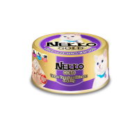 ( 12 กระป๋อง )Nekko Gold ปลาทูน่าหน้าปลาข้าวสารในเยลลี่ 85g ( ม่วง )