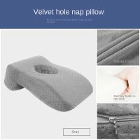 ◆ Nap Sleeping Pillow Foam Slow Rebound Travel Cushion Desk with Hollow Design for Face Down Pillows Headrest Neck Protection