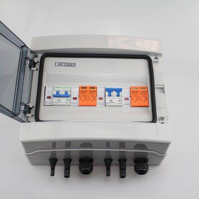 solar combiner box PV system 2 strings 2in 2out DC junction box 500V