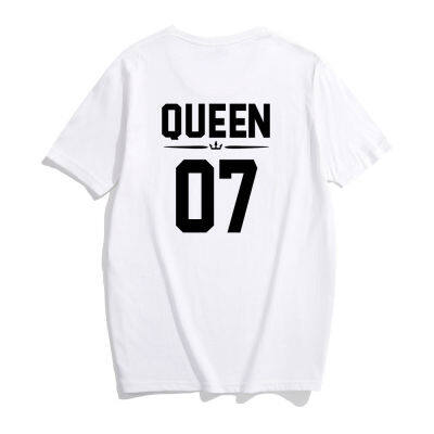 [In stock]king07queen ตัวอักษรชุดแม่ลูกชายและหญิงแขนสั้นผ้าฝ้ายไซส์ใหญ่สไตล์ยุโรปและอเมริกา 2022 ฤดูร้อนใหม่-