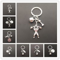 【DT】1 piece of strength sports barbell dumbbell charm weight fitness and word gym exercise to find a gift keychain car keyring 2021 hot