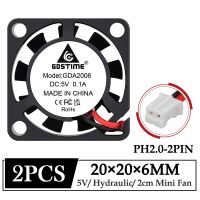 2ชิ้น Gdstime พัดลม DC 5V ขนาด20มม. 20X20x6mm แล็ปท็อปบางไม่มีแปรงถ่านพัดลมทำความเย็น2ซม. พัดลมระบายความร้อนโปรเจคเตอร์แบบมือถือ2006