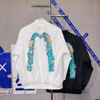 Arowana Spring Jacket เสื้อคอปกสีแดงปักตาข่ายเสื้อคู่เบสบอลชายรุ่นเดียวกันแบบบางฤดูใบไม้ผลิฤดูร้อน Fushen