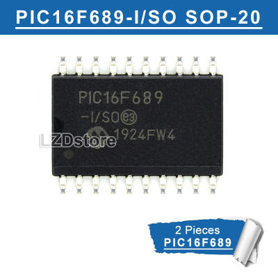 2ชิ้น PIC16F689 SOP-20 PIC16F689-I/ดังนั้น PIC16F689-E /So SOP20 SMD ไมโครคอนโทรลเลอร์ของแท้ใหม่