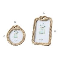❉№▬ European Photo Frame In Resin Hemp Rope Retro Rectangular Round Wedding Photo Frame Decorations Pictures Frame 6/4 Inch office