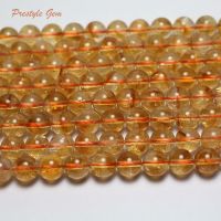 Meihan natural (1 strand/set) 8mm natural Pyramid citrine yellow quartz smooth round beads for jewelry making design fashion diy