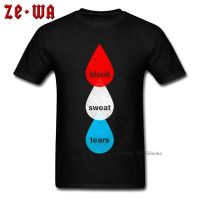 Tops Mens T-Shirts Blood Sweat Tears Summer Autumn Short Sleeve Cotton Letter Tees Men T Shirts Funky TShirt High Quality