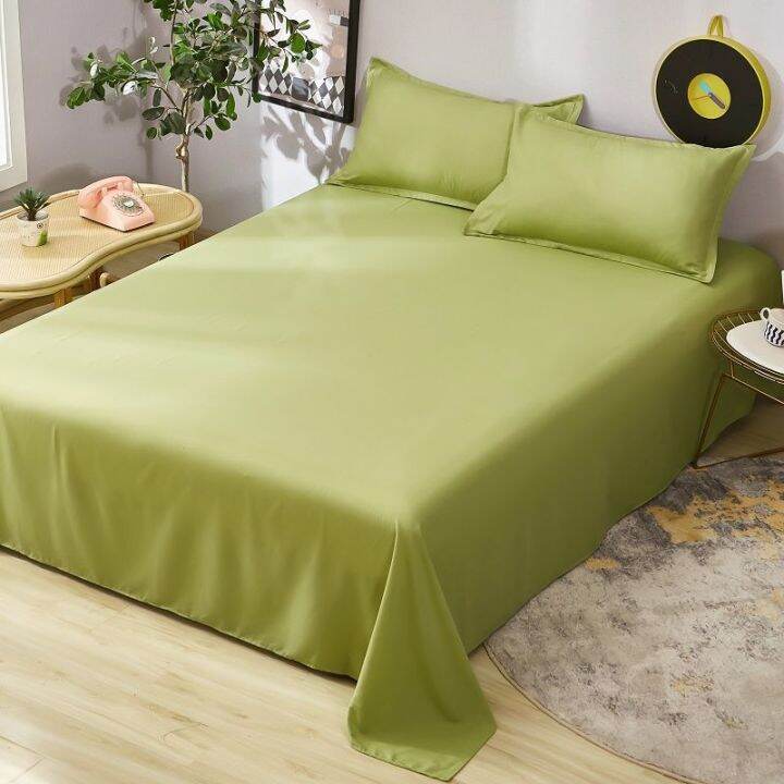 ผ้าปูที่นอนเรียบ-sprei-bed-cover-สีพื้นสำหรับล้างในบ้านสำหรับเดี่ยว-คู่-ควีน-เตียงราชา