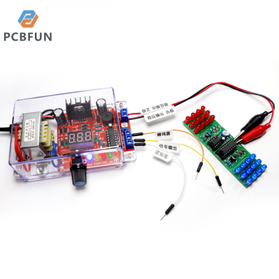 pcbfun LM317ใหม่ชุดควบคุมแรงดันไฟฟ้าแบบปรับได้,อุปกรณ์อิเล็กทรอนิกส์ DIY แหล่งจ่ายไฟ DC ทำชิ้นส่วนสำหรับการฝึกอบรมการเชื่อมมัลติฟังก์ชั่น