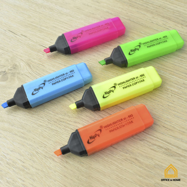 5สี5แท่ง-ปากกาเน้นข้อความ-kippy-แห้งไว-ไม่ซึม-ปากกาสี-นีออน-ปากกาไฮไลท์-no-882-ปากกาเน้นคำ-highlighter-pen