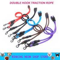 Pet Dog Double Hook Traction Rope Nylon P-Chain Walk Train Round Rope Large And Small Dogs Violet Length 70cm Accessories S-L