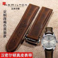 Hamilton Strap Original Leather American Classic Air Navy Khaki Field Jazz Mens สร้อยข้อมือหัวเข็มขัดแบบพับได้