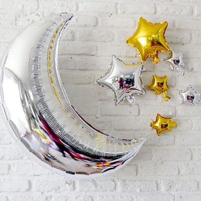 36 Inch Moon Star Aluminum Foil Balloons Wedding Birthday Background Decoration Helium Balloons Baby Shower Party Supplies Plumbing Valves