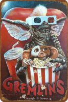 Sarwes Gremlins โปสเตอร์ดีบุกแนววินเทจป้ายโลหะป้ายดีบุกแผ่นโลหะศิลปะสำหรับบาร์ร้านอาหารโรงรถคาเฟ่เครื่องตกแต่งฝาผนังขนาด8X12นิ้ว