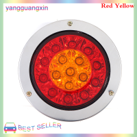 yangguangxin ไฟท้ายรถยนต์ LED 16ดวงไฟท้ายรถสีแดงสีเหลืองอำพันไฟเบรคท้ายรถถอยหลังวิ่ง