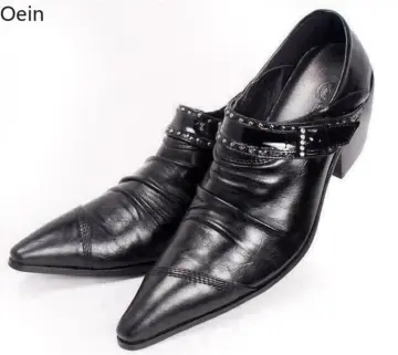 Pdep Luxury Rivet Red Bottom Genuine Leather Men Dress Shoes Chunky  Designer Black Shoes For Men - Buy Wedding Shoes For Men,Men Shoes