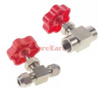 Equal Fit Tube O/D 6mm 8mm 10mm 12mm /Female Thread 1/8" 1/4" BSP  Nickel-Plated Brass lug Needle Valve