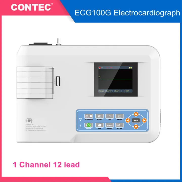 CONTEC ECG100G Color LCD Digital Single Channel 12 Lead Ekg ...