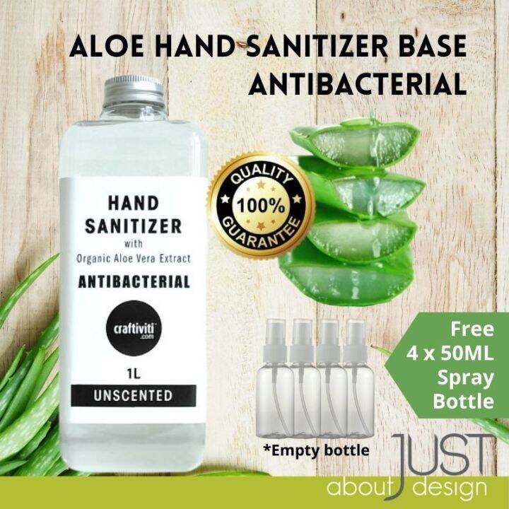 1l Aloe Vera Hand Sanitizer Kkm Approved Free Bottle Instant Anti Bacteria Sanitiser Organic 5779