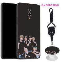 เคสโทรศัพท์ BTS,เคสนิ่มซิลิโคนสำหรับ OPPO Reno มีแหวนลายเดียวกันและเชือก