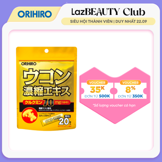 Tinh bột nghệ orihiro 20 gói giúp thải độc gan, tỉnh táo và chống mệt mỏi - ảnh sản phẩm 1