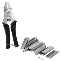 1Pcs Hog Ring Plier Tool and 600Pcs M Clips Chicken Mesh Cage Wire Fencing Crimping Solder Joint Welding Repair Tools