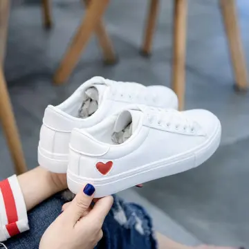 White sneakers with rubber on sale sole