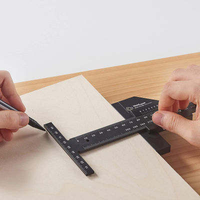 Aluminum Alloy Woodworking Scriber Gauge T Type Multifunction Measuring Marking Framing Ruler for Carpentry DIY Measuring Tools
