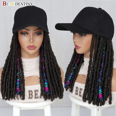 【jw】卐∋⊙ Hat Wig Baseball Cap With Hair Synthetic Braided Goddess Faux Braid Extensions